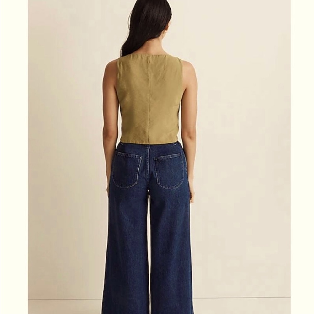 NWT Made-well Crop Vest Khaki Brown size 4 US - Picture 2 of 6